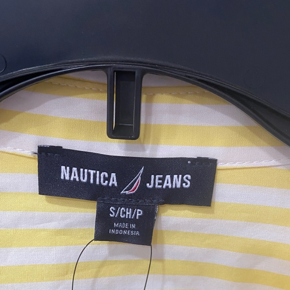Nautica Women's Yellow and White Striped Blouse - Picture 2 of 5
